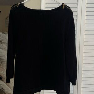 Karen Scott Shoulder Zip Sweater